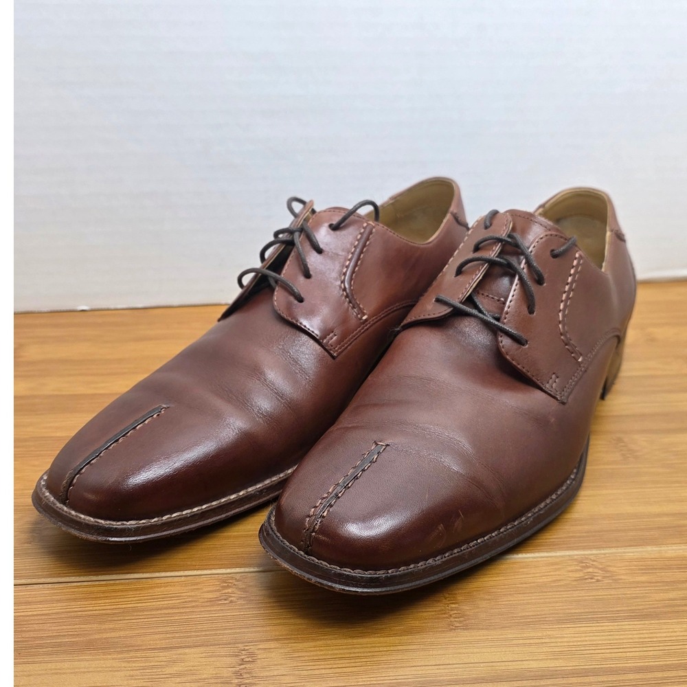 Brass Boots Mens Brown Leather Split Toe Derby Dress Shoes 9.5M 93376-221
